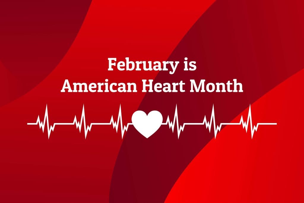 February is American Heart Month. Template for background, banner, card